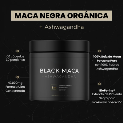 Maca Negra Peruana 40x + Ashwagandha KSM-66
