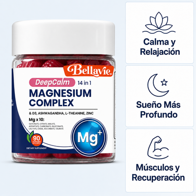 DeepCalm® - Complejo de Magnesio 14 en 1 con Ashwagandha y L-Teanina